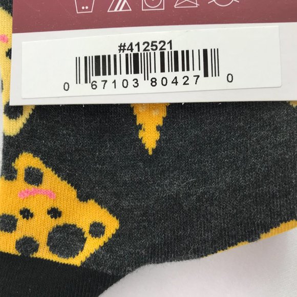New NWT Yo Socks Mac n Cheese with macaroni and cheese print Women's 6-11 Large - Picture 7 of 9